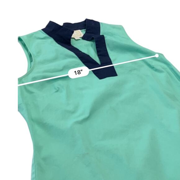 Sail to Sable Color block Navy blue & mint green Classic Tunic Dress Size Medium - Picture 8 of 11